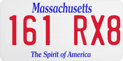 MA license plate 161RX8