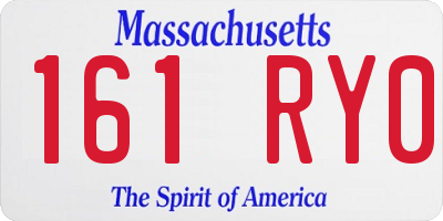 MA license plate 161RY0