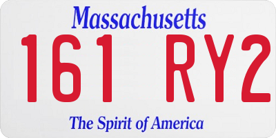 MA license plate 161RY2