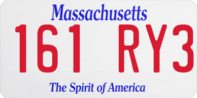 MA license plate 161RY3