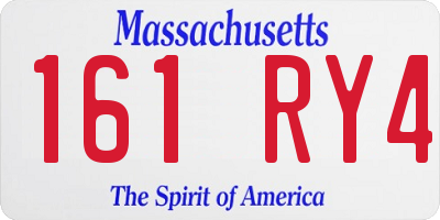 MA license plate 161RY4