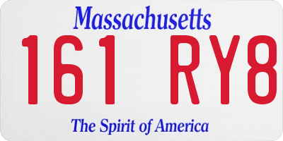 MA license plate 161RY8