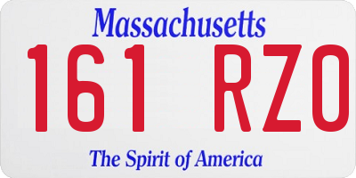MA license plate 161RZ0