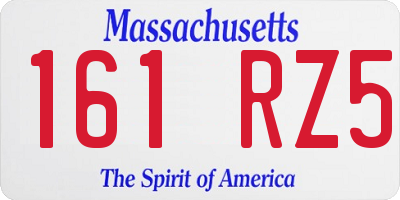 MA license plate 161RZ5