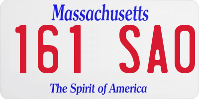 MA license plate 161SA0