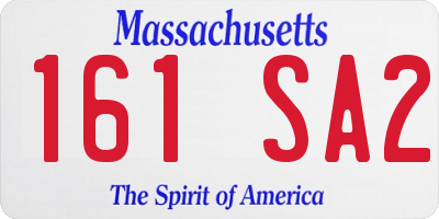 MA license plate 161SA2