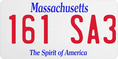 MA license plate 161SA3