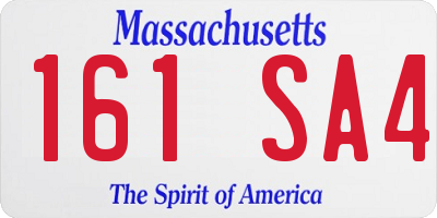 MA license plate 161SA4