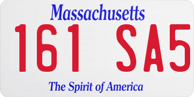 MA license plate 161SA5