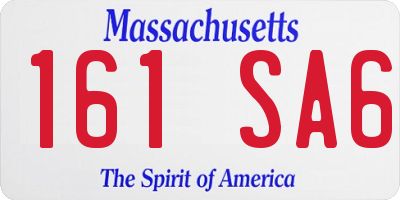 MA license plate 161SA6