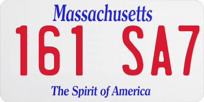MA license plate 161SA7