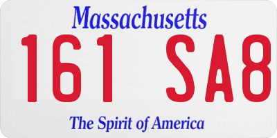 MA license plate 161SA8