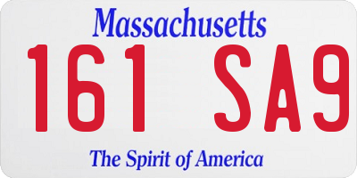MA license plate 161SA9