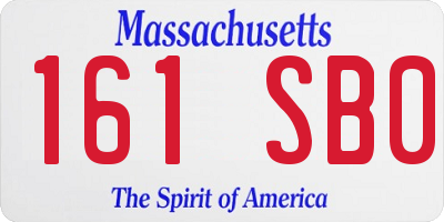 MA license plate 161SB0
