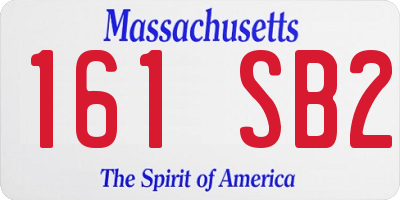 MA license plate 161SB2