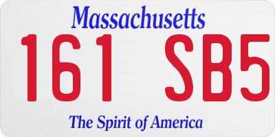 MA license plate 161SB5