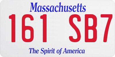 MA license plate 161SB7