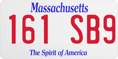 MA license plate 161SB9