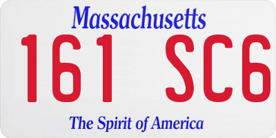 MA license plate 161SC6