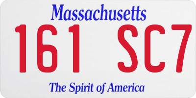 MA license plate 161SC7