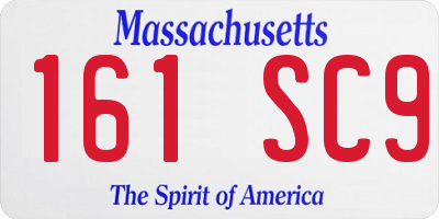 MA license plate 161SC9