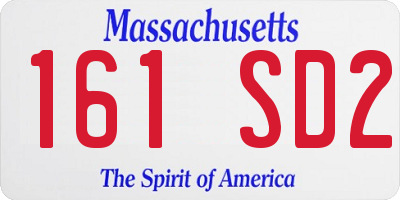 MA license plate 161SD2