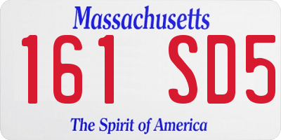 MA license plate 161SD5