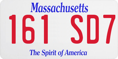 MA license plate 161SD7