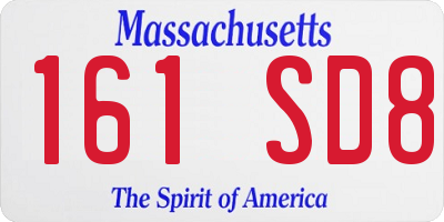 MA license plate 161SD8