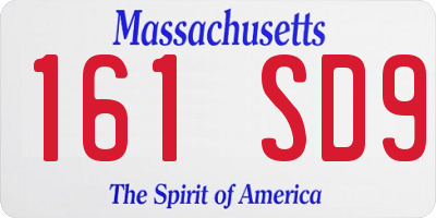 MA license plate 161SD9