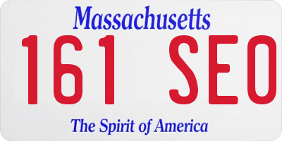 MA license plate 161SE0