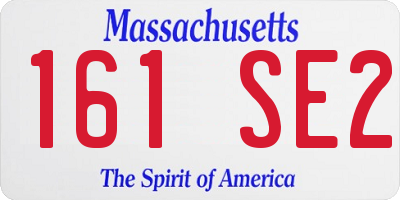 MA license plate 161SE2