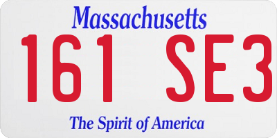 MA license plate 161SE3