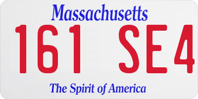 MA license plate 161SE4