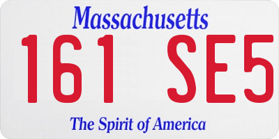MA license plate 161SE5