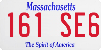 MA license plate 161SE6