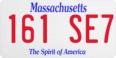 MA license plate 161SE7