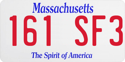 MA license plate 161SF3