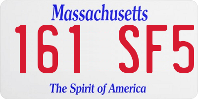 MA license plate 161SF5