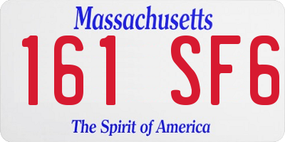 MA license plate 161SF6