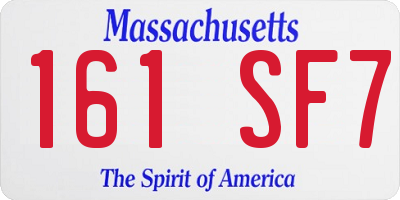 MA license plate 161SF7