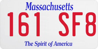 MA license plate 161SF8