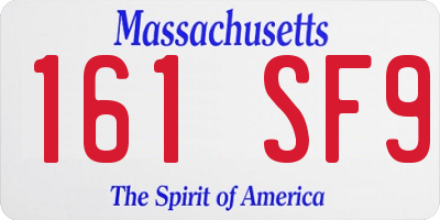 MA license plate 161SF9