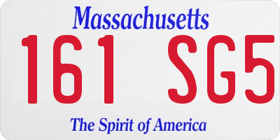 MA license plate 161SG5