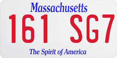 MA license plate 161SG7