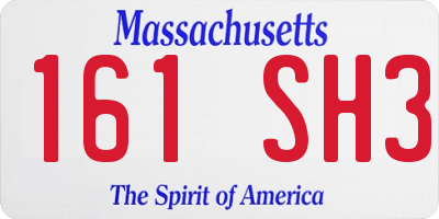 MA license plate 161SH3