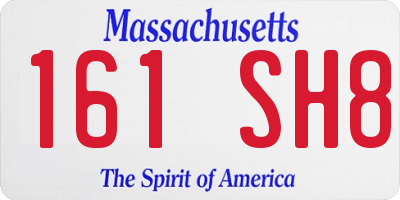 MA license plate 161SH8
