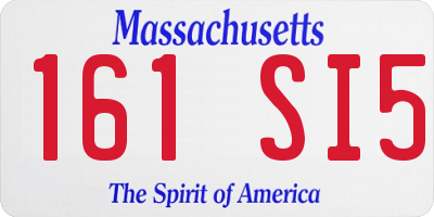 MA license plate 161SI5