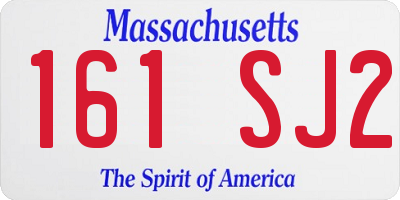 MA license plate 161SJ2