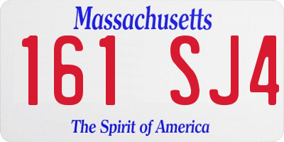 MA license plate 161SJ4